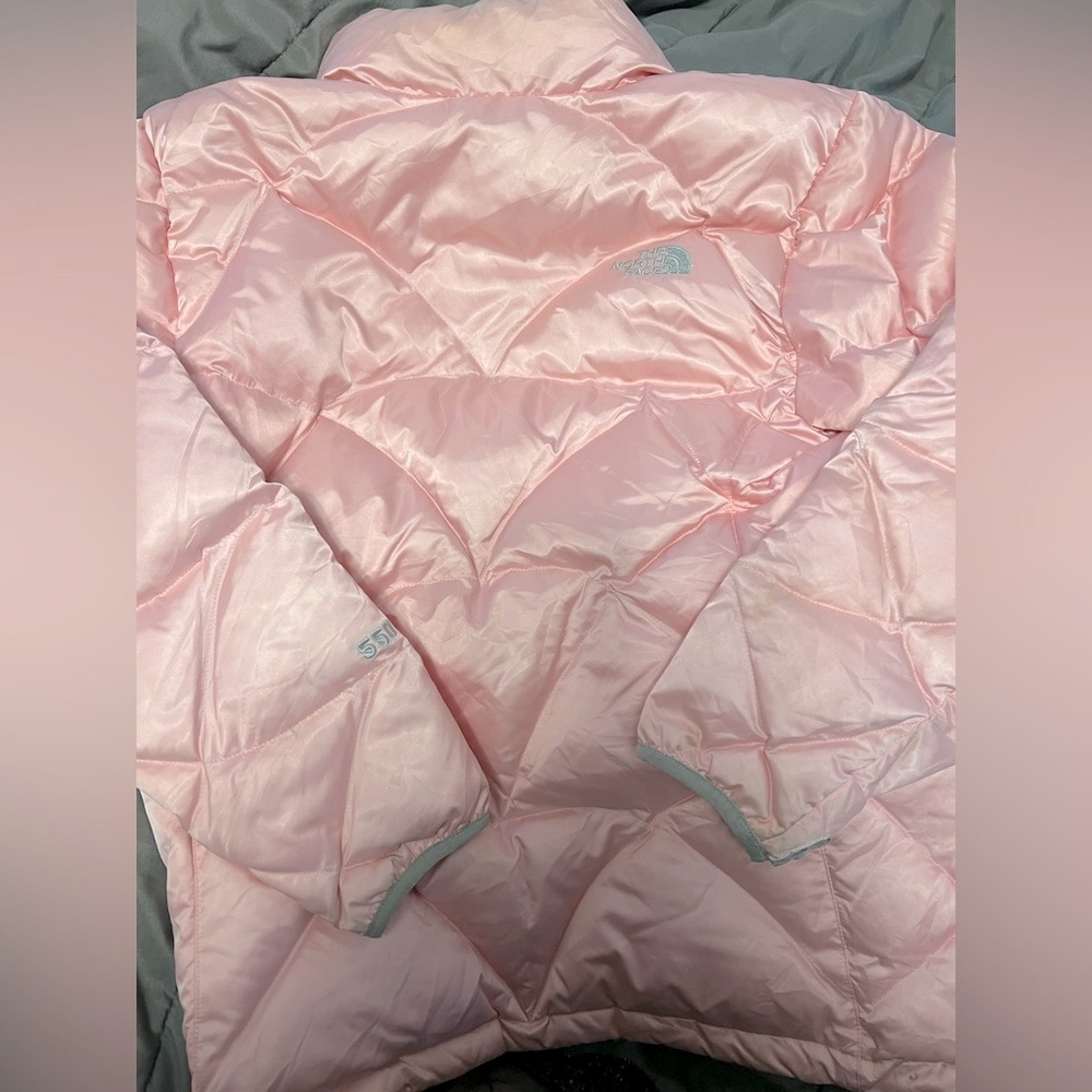 Light Pink North Face 550 down jacket in girls XL/womens S.